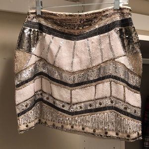 Sequin White Holiday Windsor Mini Skirt